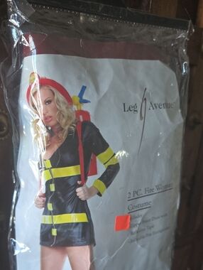 Leg Avenue Black and Yellow Adult Firefighter Costume